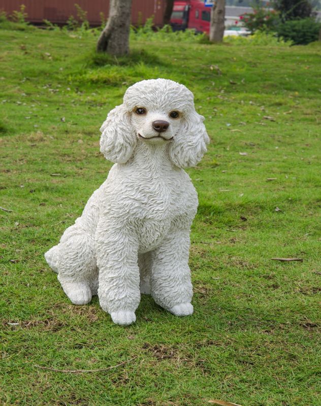 87804 - WHITE POODLE SITTING / 19" H