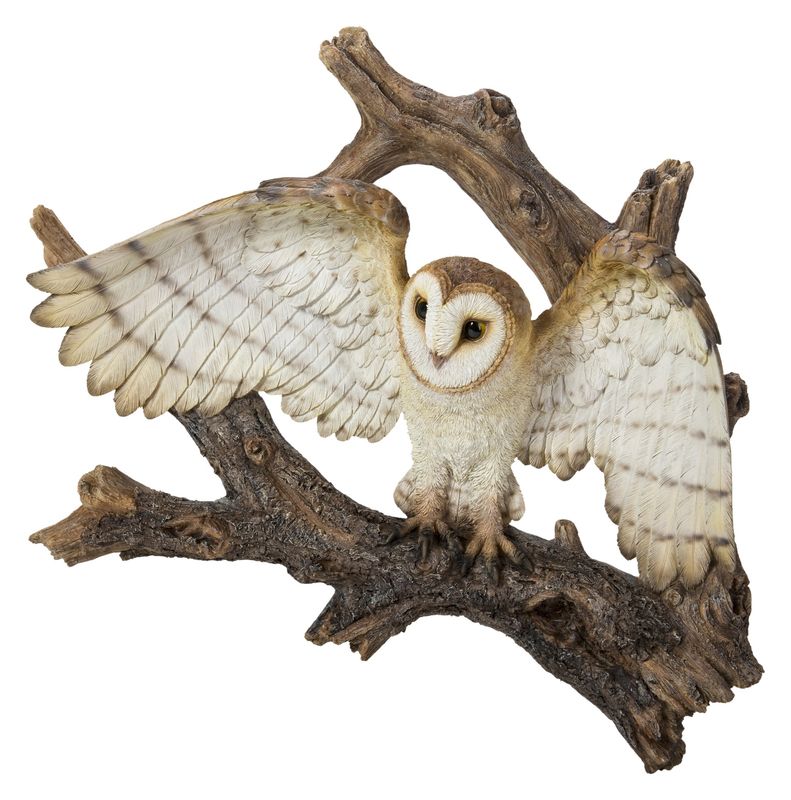 87727-D - FLYING BARN OWL WALL PLAQUE / 15.16&quot; H