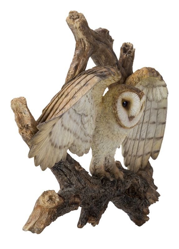 87727-D - FLYING BARN OWL WALL PLAQUE / 15.16" H