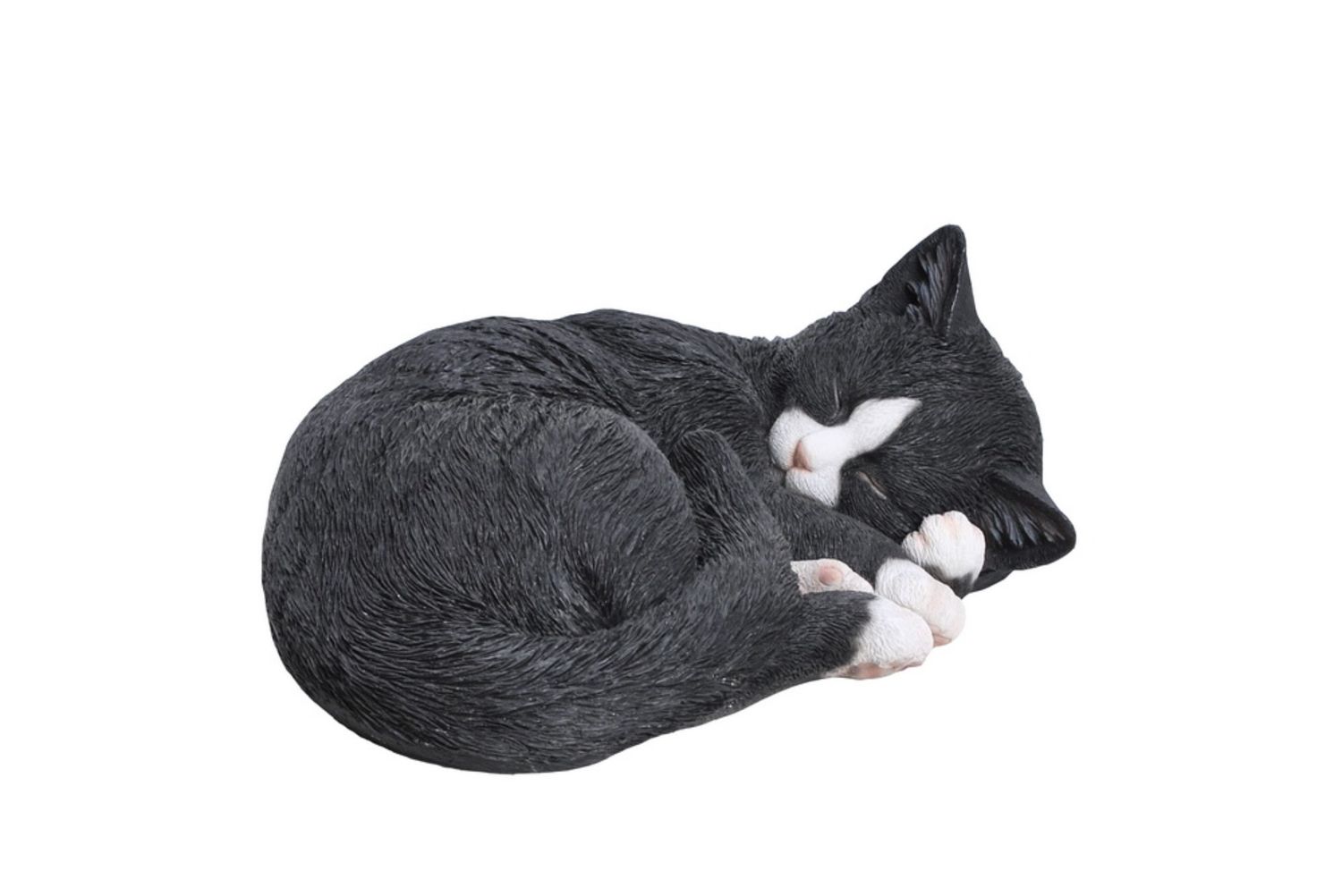 87728-A - CAT SLEEPING LYING DOWN - BLACK/WHITE / 4.5&quot; H