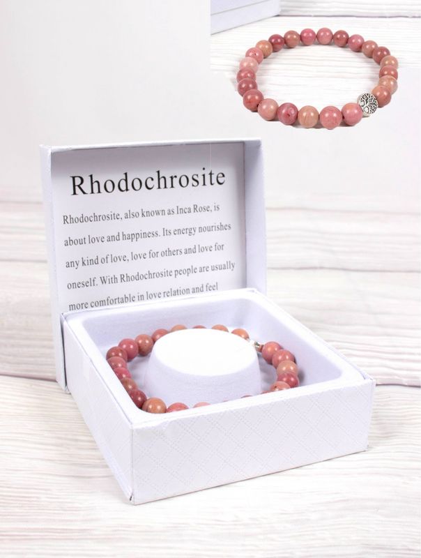 BR1241 - BLESSING BEAD BRACELET / RHODOCHROSITE