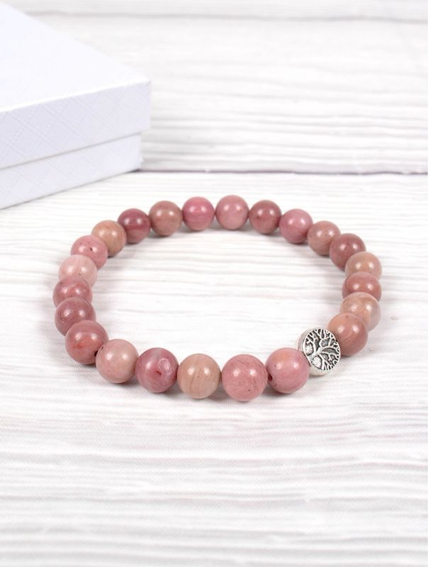 BR1241 - BLESSING BEAD BRACELET / RHODOCHROSITE