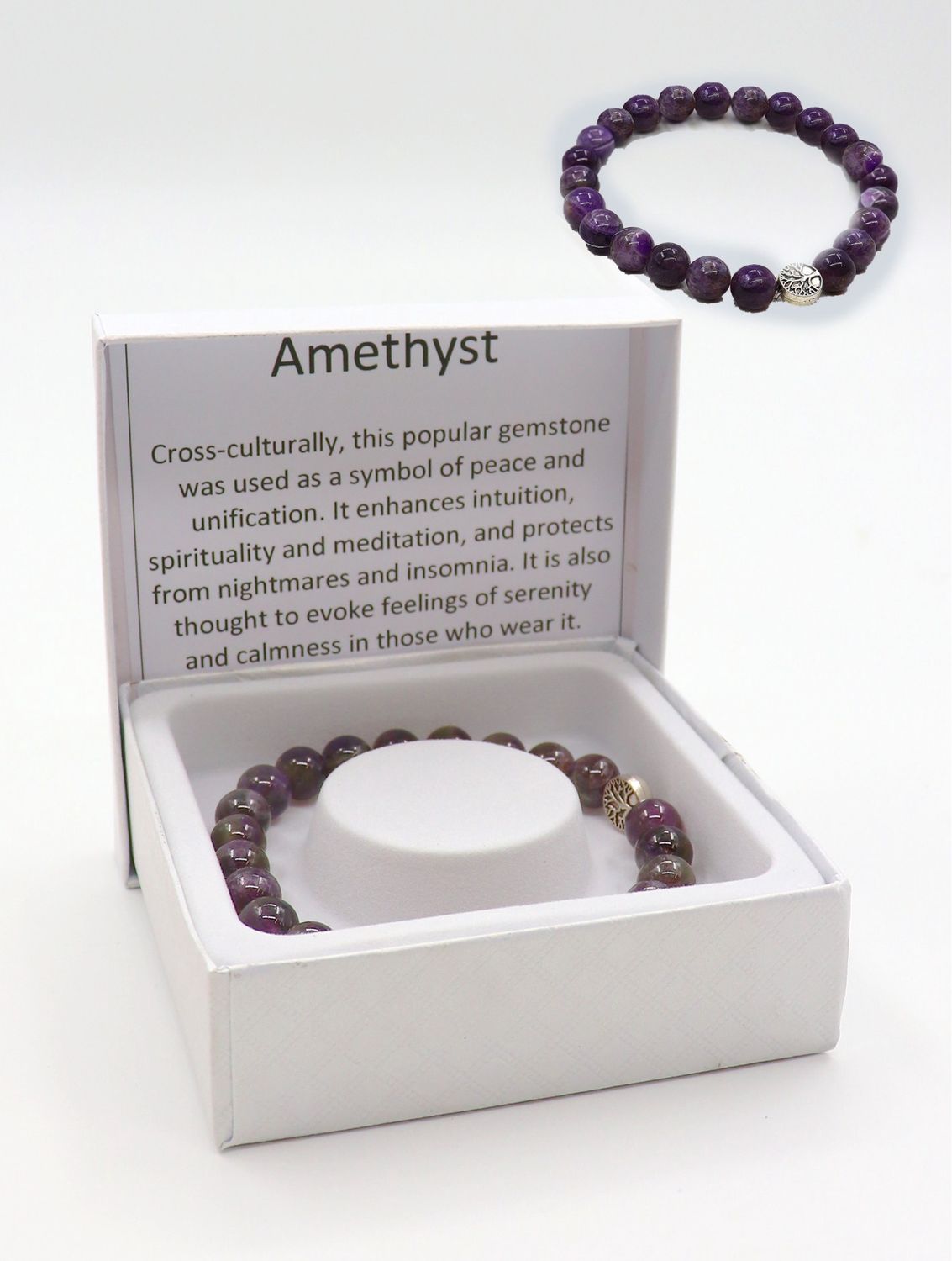 BR1260 - BLESSING BEAD BRACELET / AMETHYST