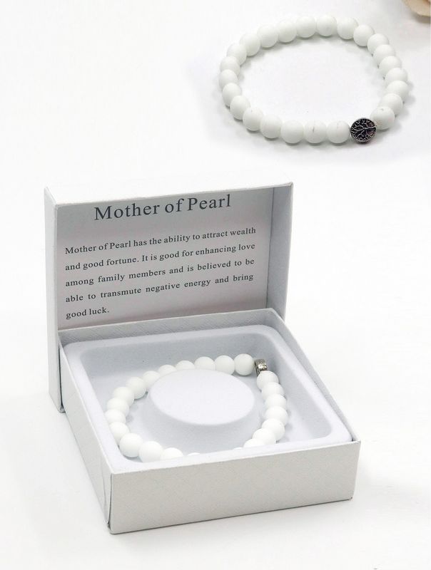 BR1230-01 - BLESSING BEAD BRACELET / MOTHER OF PEARL