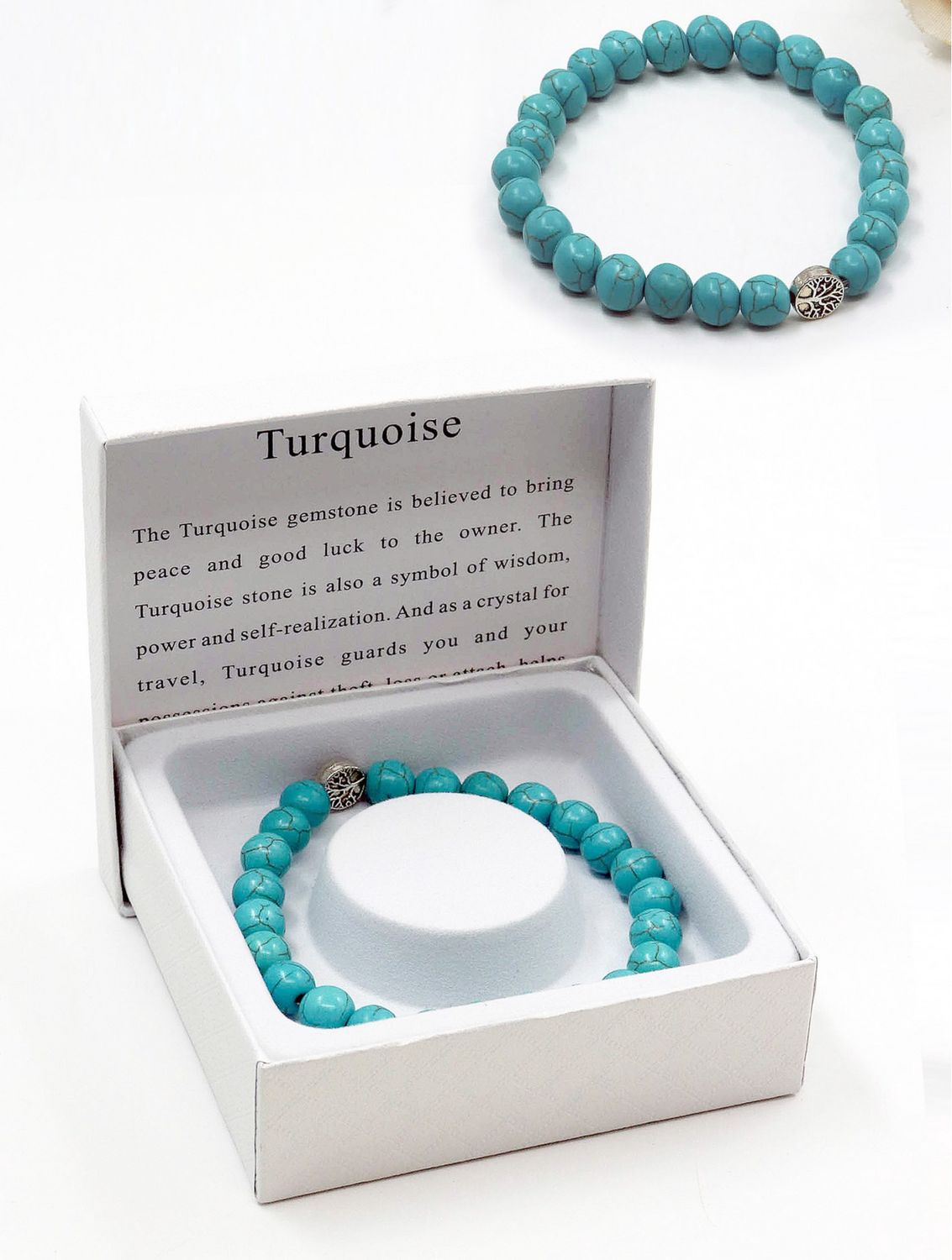 BR1232-02 - BLESSING BEAD BRACELET / TURQUOISE