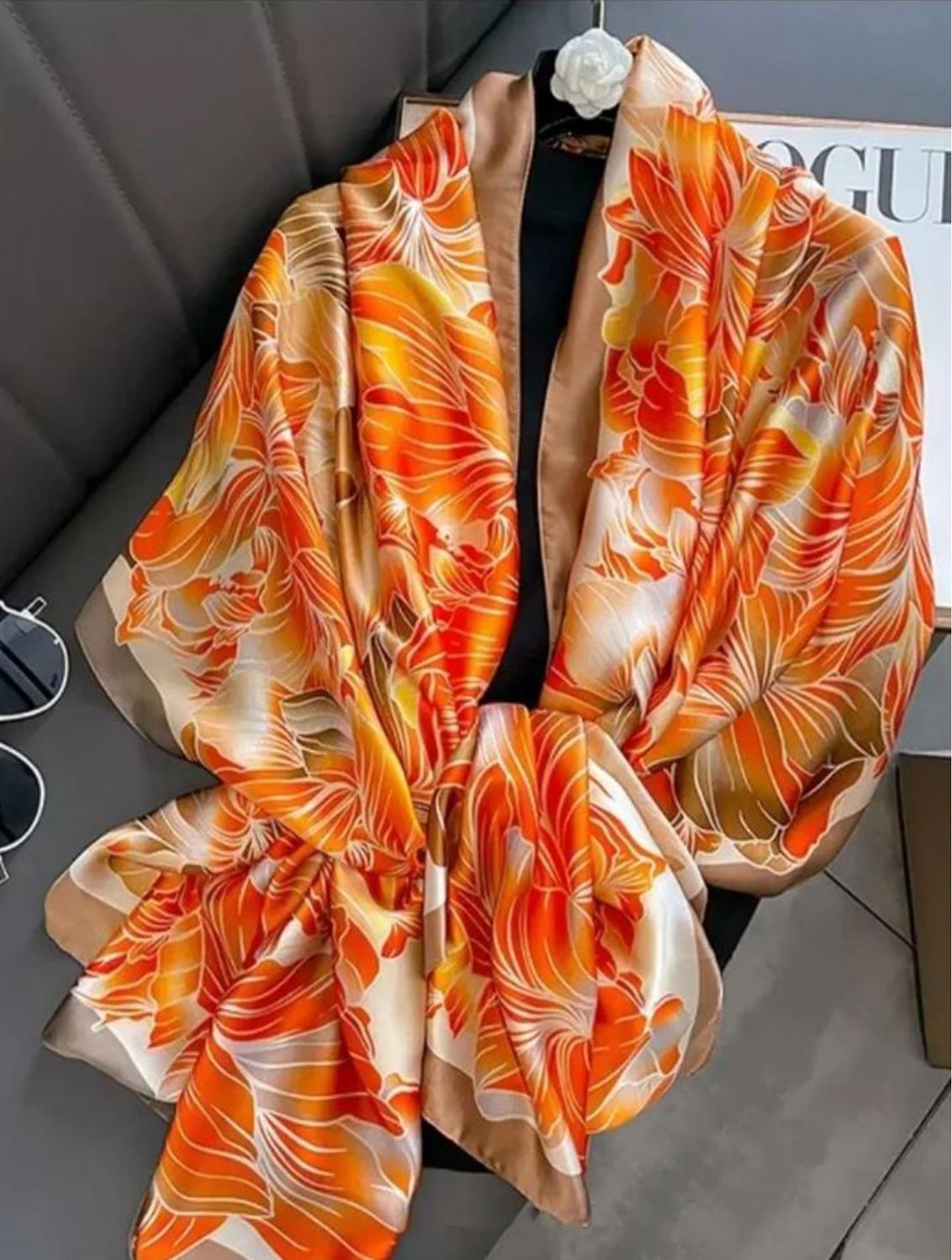 SF210217 - SILK FEEL SCARF - RICH FLORAL