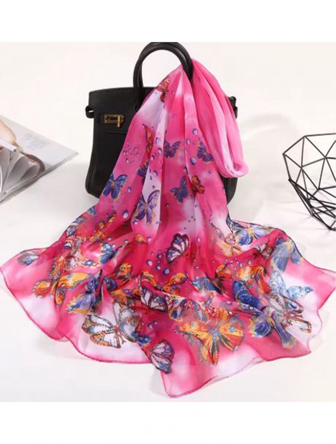 SF194626 - SCARF - CHIFFON BUTTERFLY