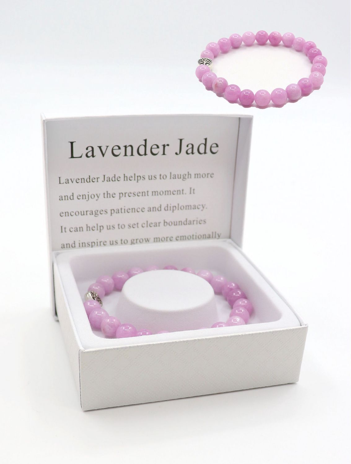 BR1268 - BLESSING BEAD BRACELET / LAVENDER JADE