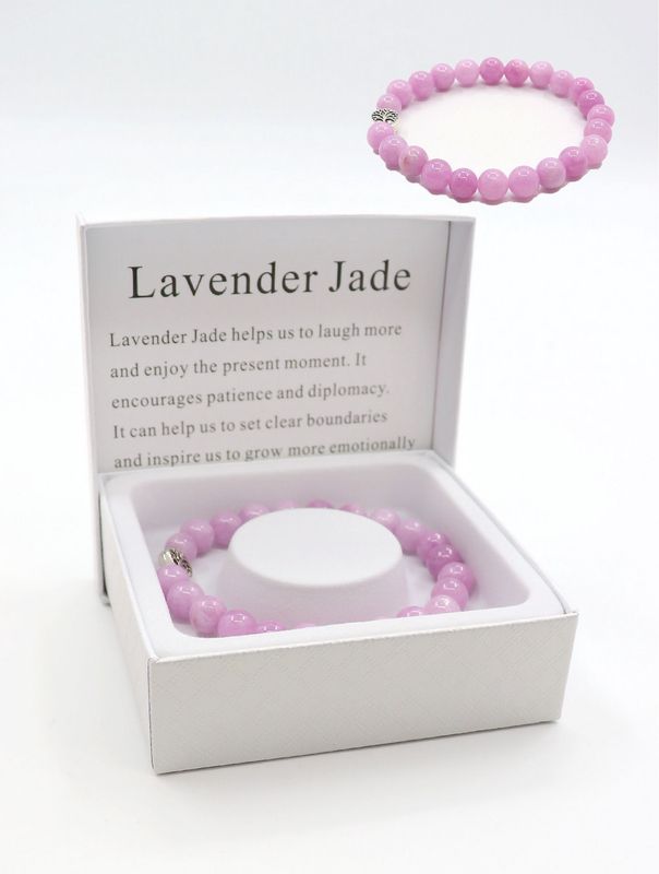 BR1268 - BLESSING BEAD BRACELET / LAVENDER JADE