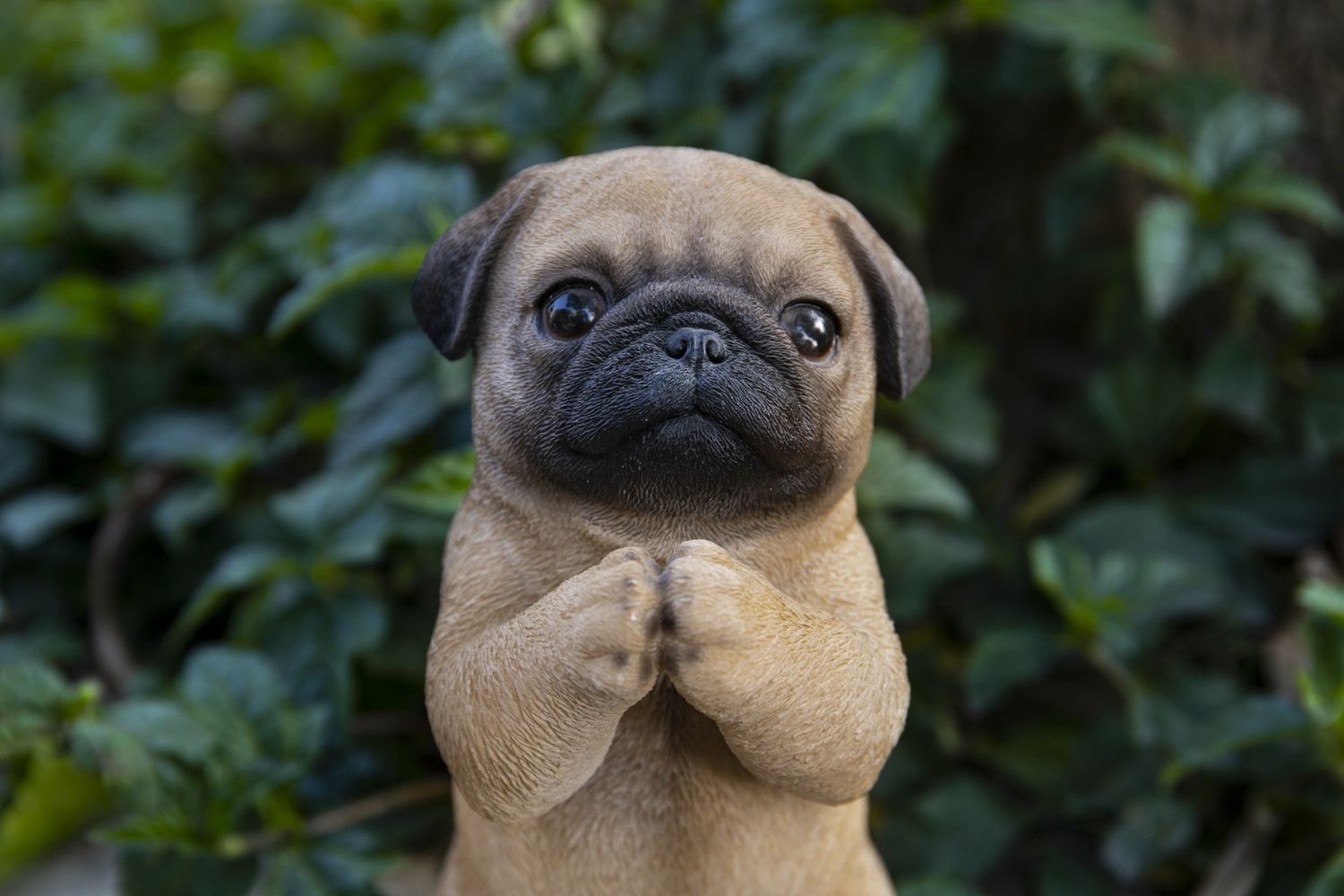 87703-L - PRAYING PUG PUPPY STATUE / 8.35&quot; H