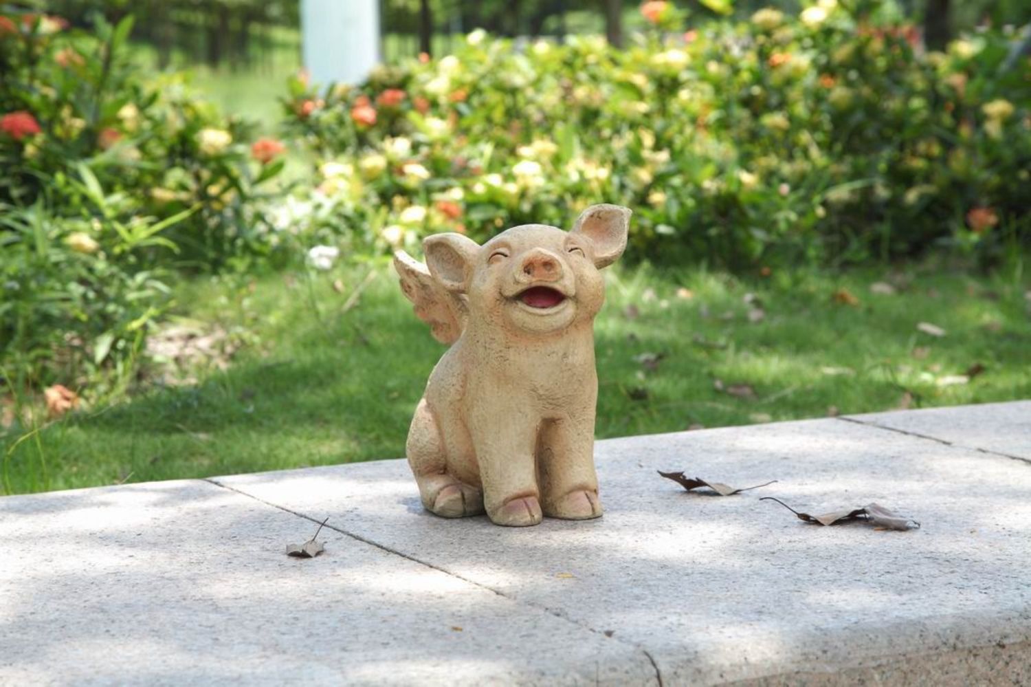 75617-A - PIG W/WINGS SITTING LAUGHING / 8.87&quot; H