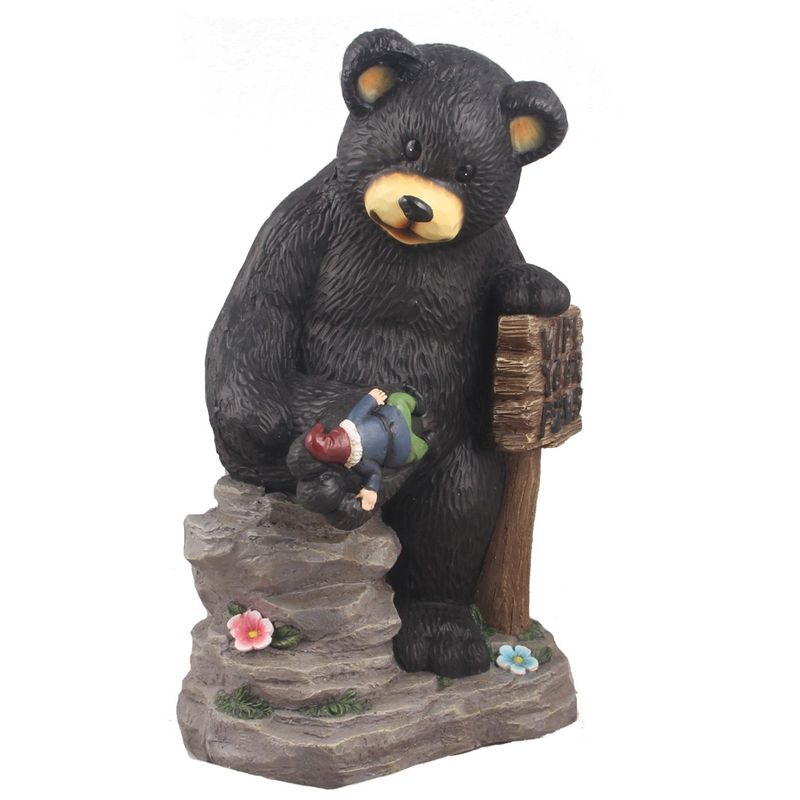 75619-K - BEAR HOLDING SIGN AND GNOME