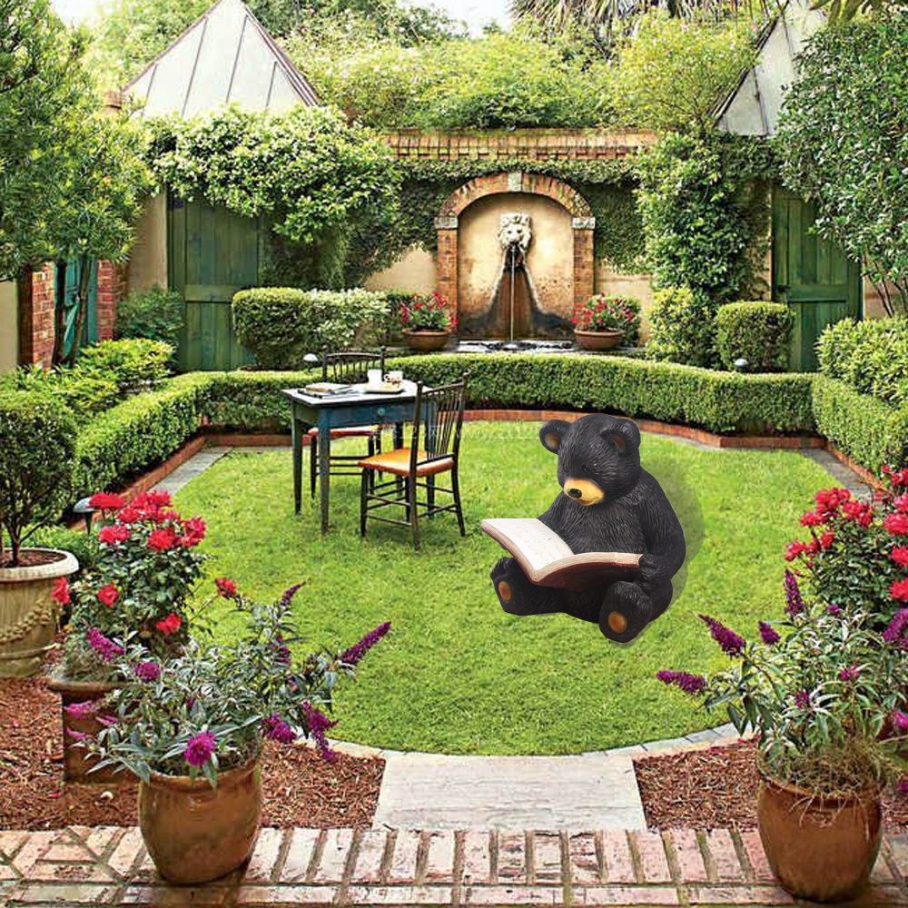 75619-L - BEAR READING / 15&quot; H