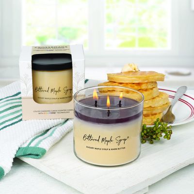 BMSCS - 3 WICK - 15.5 OZ / COLOUR CHANGING CANDLE - BUTTERED MAPLE SYRUP
