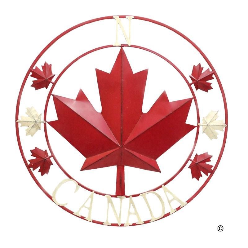 21747 - METAL WALL ART - CANADA CIRCLE