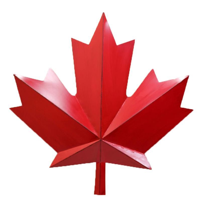 21757 - METAL WALL ART - RED MAPLE LEAF - LARGE