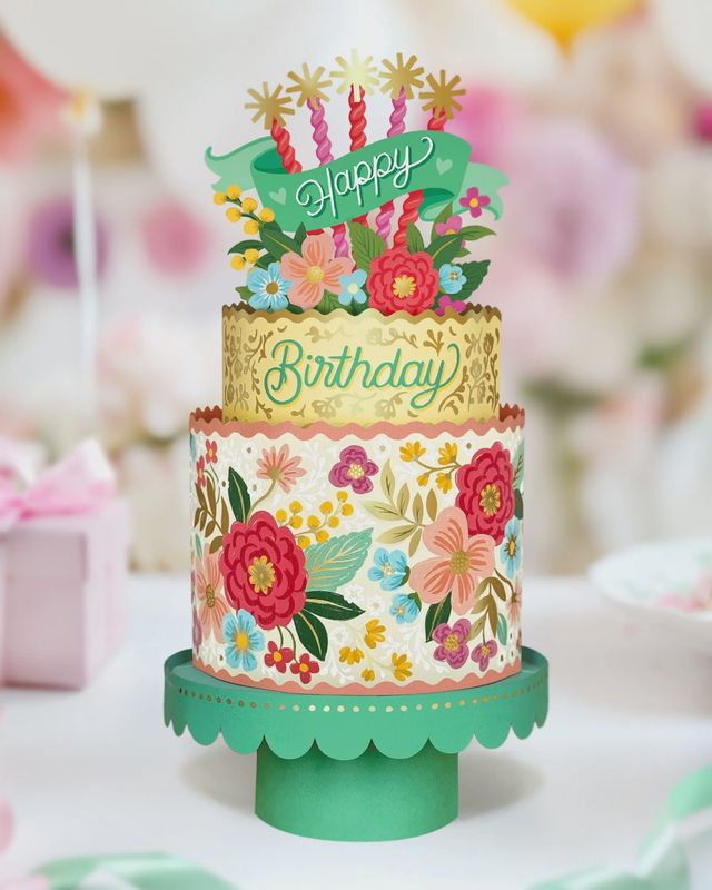 327-7251 - POP-UP - BLOOMING BIRTHDAY CAKE