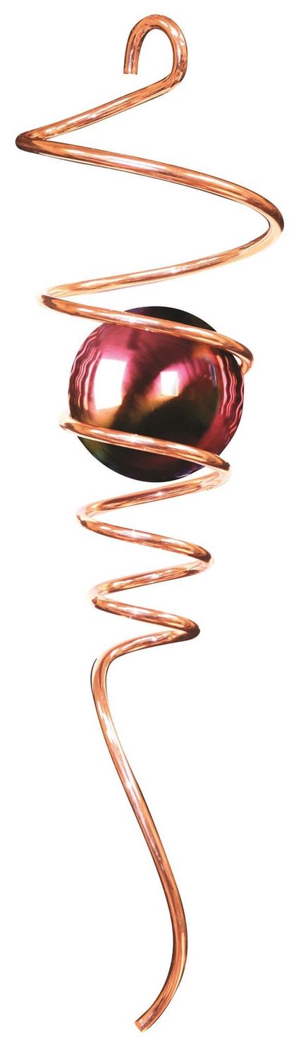 847L - 10&quot; SPIRAL TAIL - COPPER WITH GAZING BALL