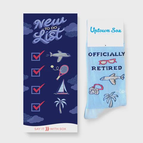 0007 - SOCK CARD - OFFICIALLY RETIRED