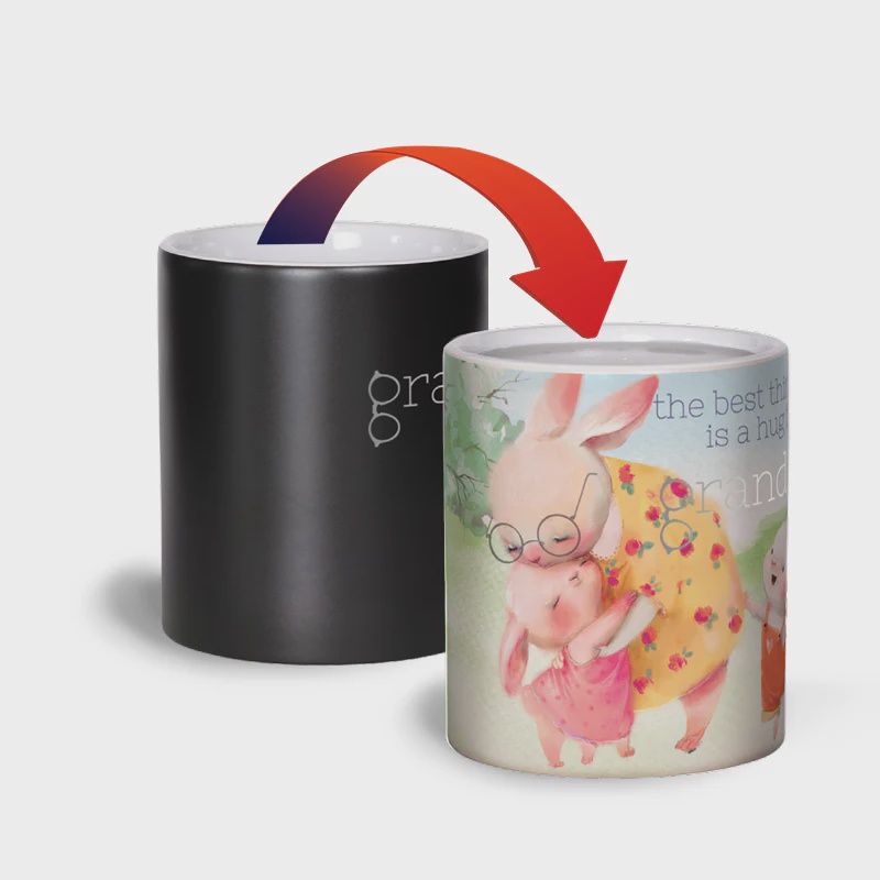 CM222 - COLOUR CHANGING MUG - GRANDMA BUNNY