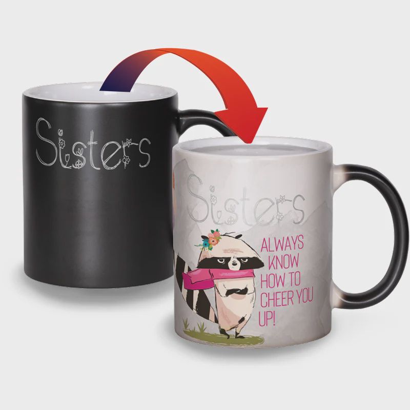 CM232 - COLOUR CHANGING MUG - RACCOON SISTERS