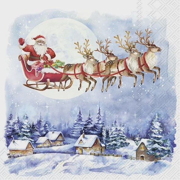 L1087800 - LUNCHEON NAPKIN / SANTA&#39;S WONDERLAND
