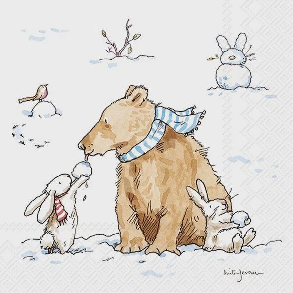 C1084900 - COCKTAIL NAPKIN / SNOW FRIENDS