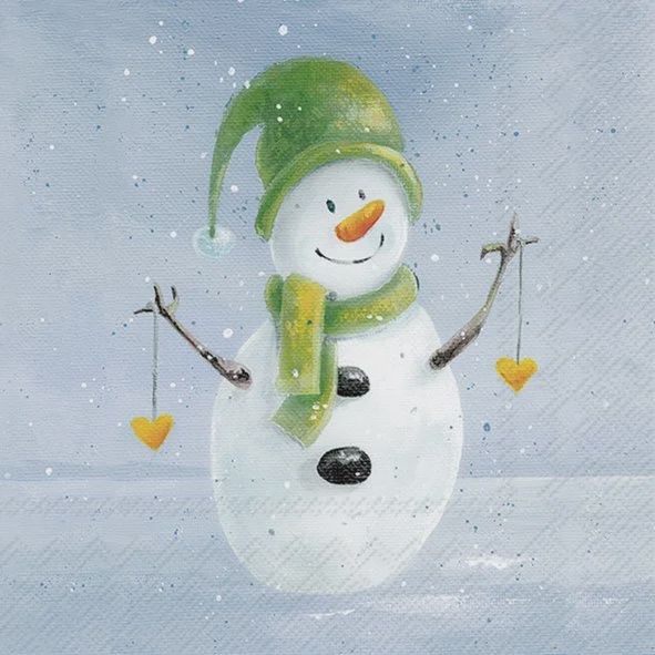 C1083840 - COCKTAIL NAPKIN / FROSTY IN THE SNOW BLUE
