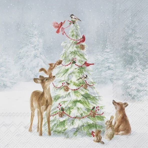 C1083900 - COCKTAIL NAPKIN / FRIENDS IN SNOW