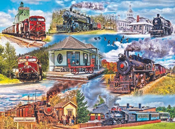 1000 PC - 467 - PUZZLE - RIDING THE RAILS / TRAINS ACROSS CANADA