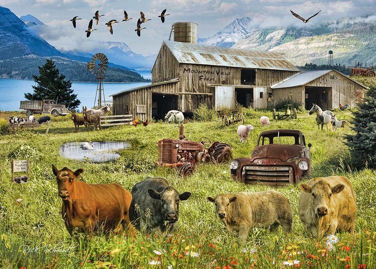 1000 PC - 481 - PUZZLE - MOUNTAIN VIEW FARM
