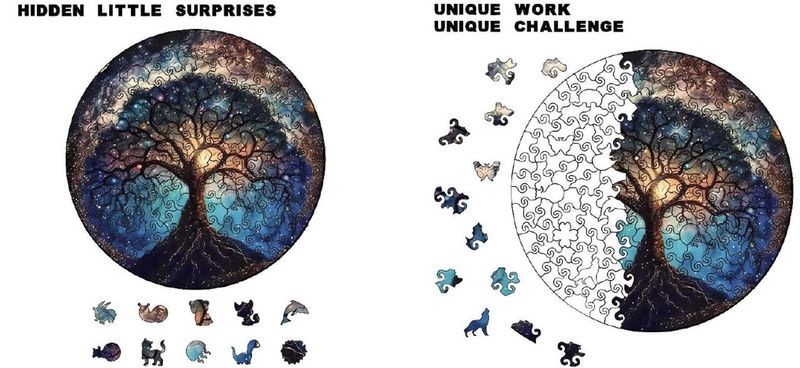 MES9 - WOODEN PUZZLE - MYTHICAL TREE - 177 PIECES