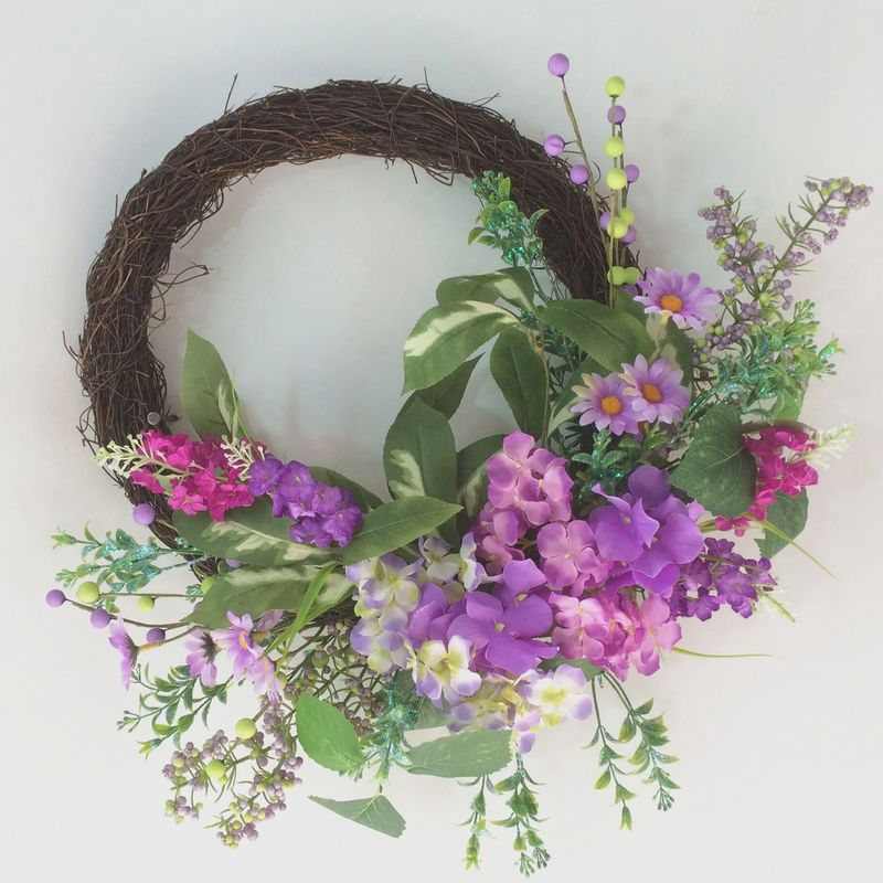 FL7168 - SPRING / SUMMER HALF FLORAL WREATH - 22&quot; DIAM