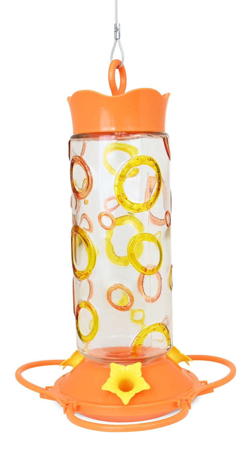 88050 - COLOURED RINGS GLASS ORIOLE FEEDER