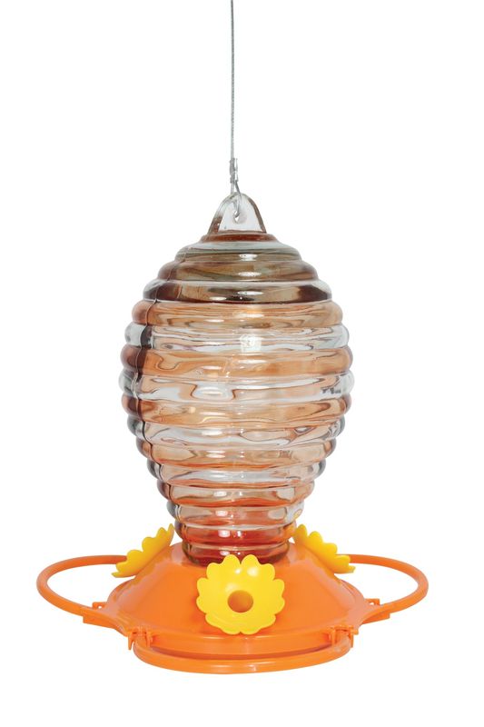 88042 - GLASS ORIOLE FEEDER W/ PAINTED RINGS