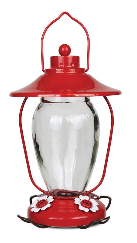 88159 - LANTERN STYLE GLASS HUMMINGBIRD FEEDER