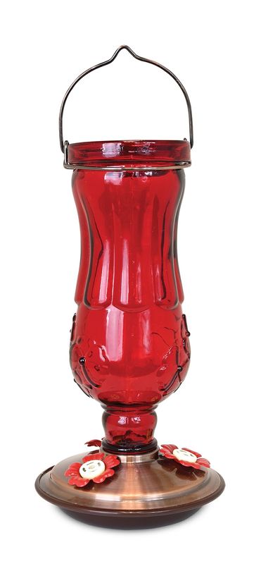 88130 - VINTAGE STYLE GLASS HUMMINGBIRD FEEDER