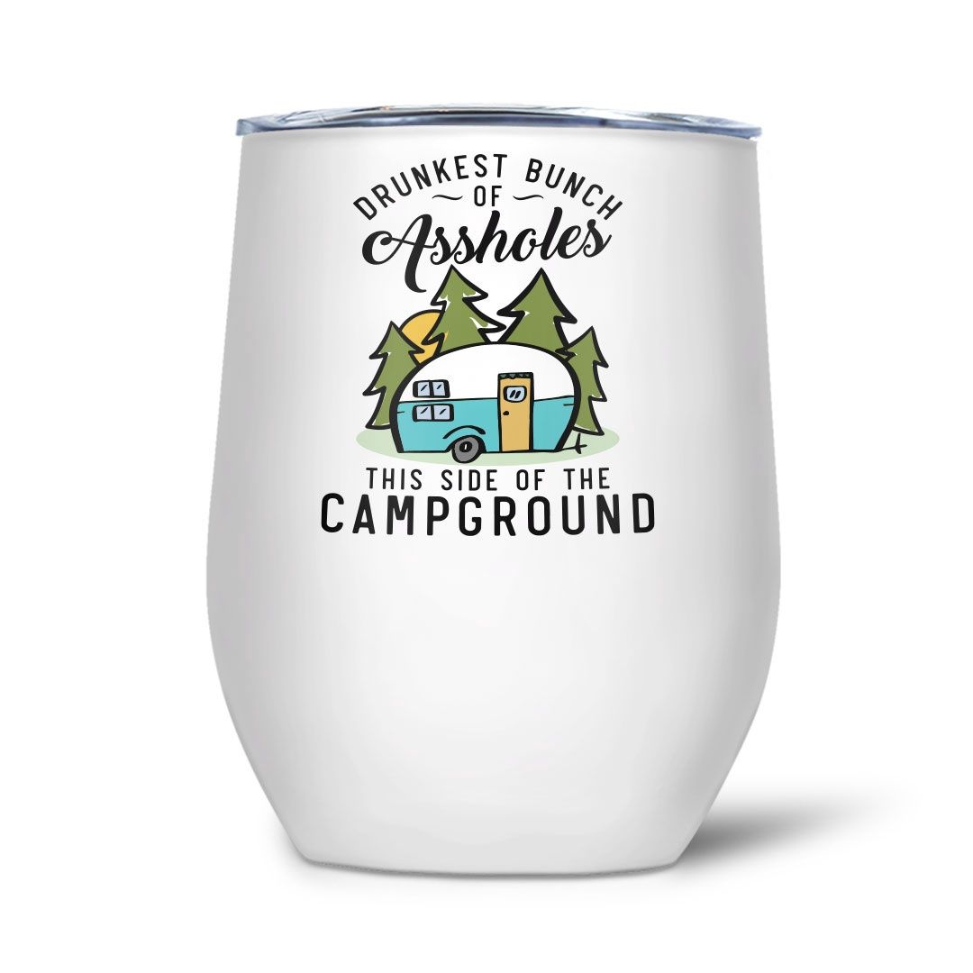 004-031 - WINE TUMBLER - DRUNKEST BUNCH OF ASSHOLES