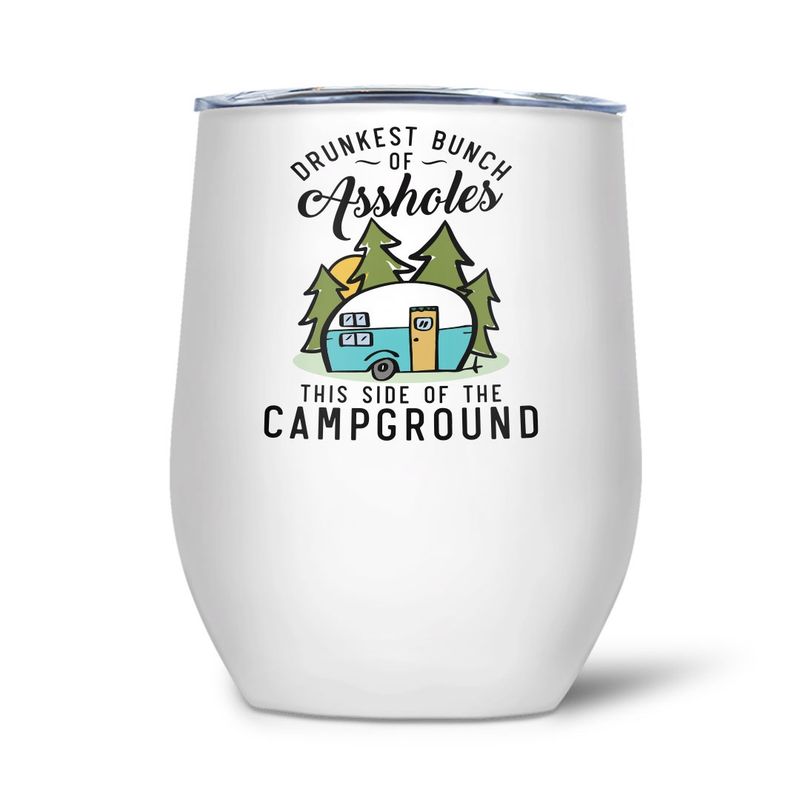 004-031 - WINE TUMBLER - DRUNKEST BUNCH OF ASSHOLES