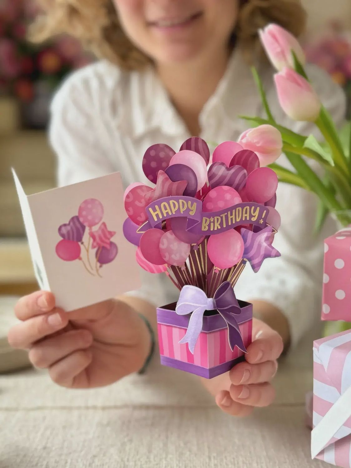 327-7438 - MINI POP-UP BIRTHDAY BALLOONS - PINK