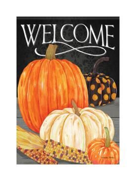 CS50520 - GARDEN FLAG -  PUMPKIN TRIO