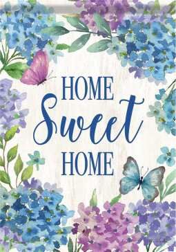 CS52979 - LARGE FLAG - HYDRANGEAS/BUTTERFLIES