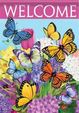 CS53333 - GARDEN FLAG -  BRIGHT BUTTERFLIES