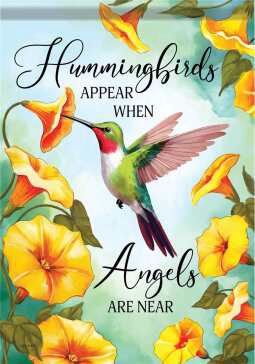 CS53440 - GARDEN FLAG -  HUMMINGBIRD APPEAR