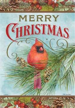 CS50842 - GARDEN FLAG -  CHRISTMAS CARDINAL