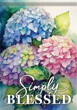 CS54375 - LARGE FLAG - HYDRANGEAS IN BLOOM
