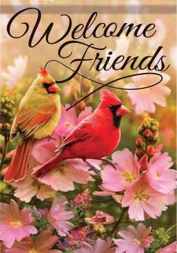 CS50998 - GARDEN FLAG -  CARDINALS/GARDEN