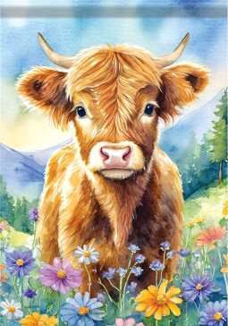 CS53425 - GARDEN FLAG -  HIGHLAND/WILDFLOWR