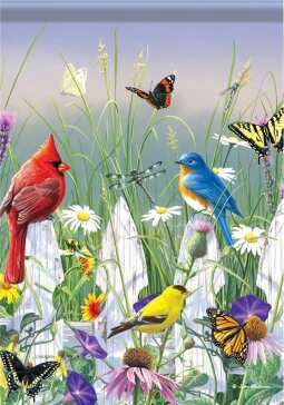 CS54391 - LARGE FLAG - SONGBIRD MEADOW