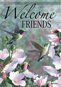 CS54071 - LARGE FLAG - HUMMINGBIRDS